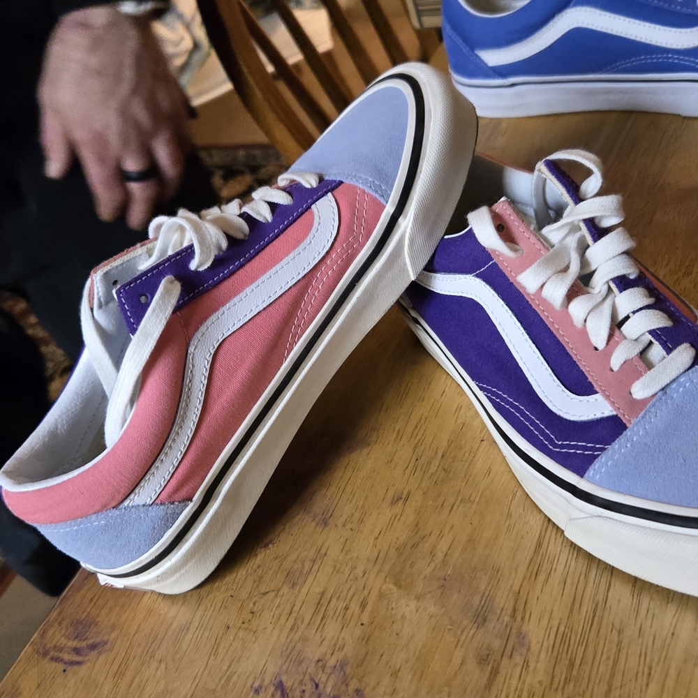 Vans Multicolor Athletic Shoes - Pink, Purple, Blue, White - Picture 1 of 3